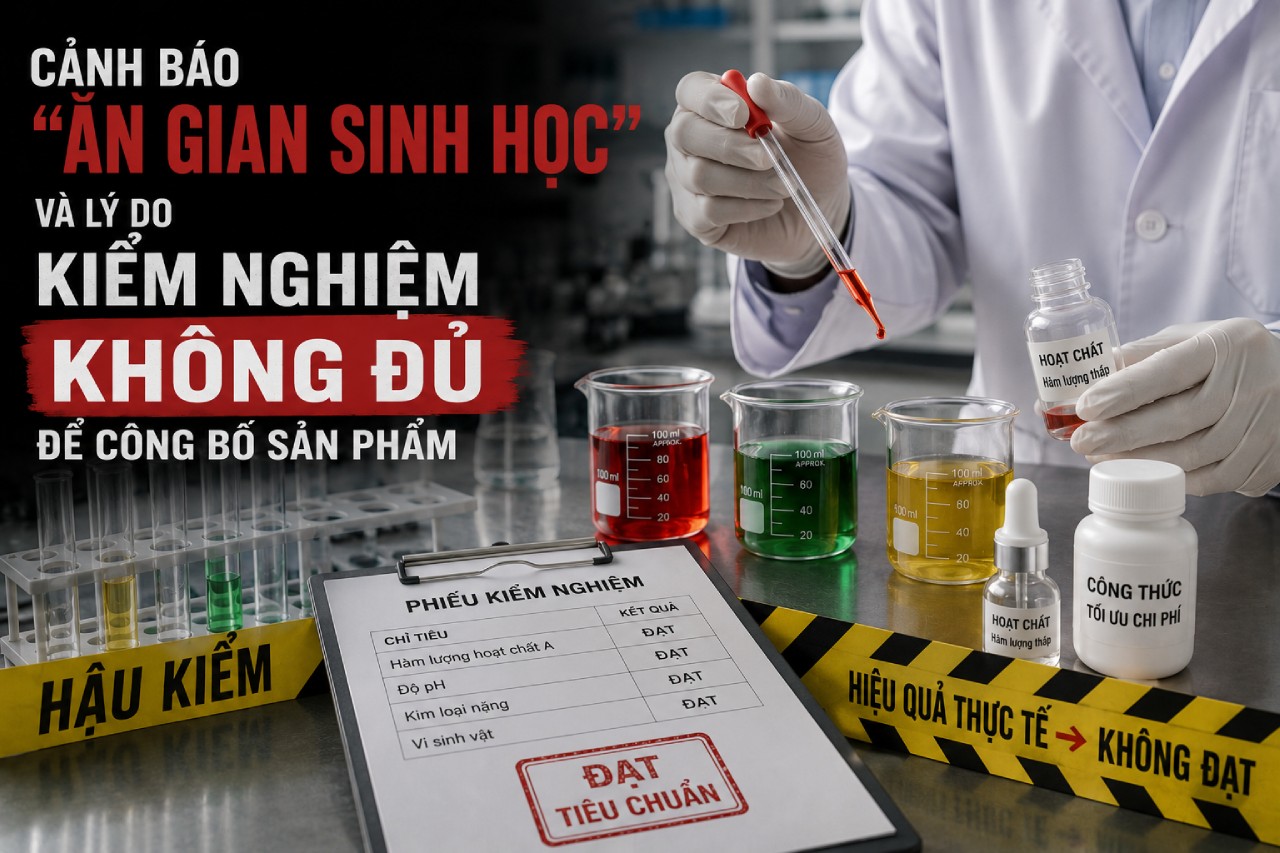 Cảnh báo “ăn gian sinh học” và lý do kiểm nghiệm KHÔNG đủ để công bố sản phẩm